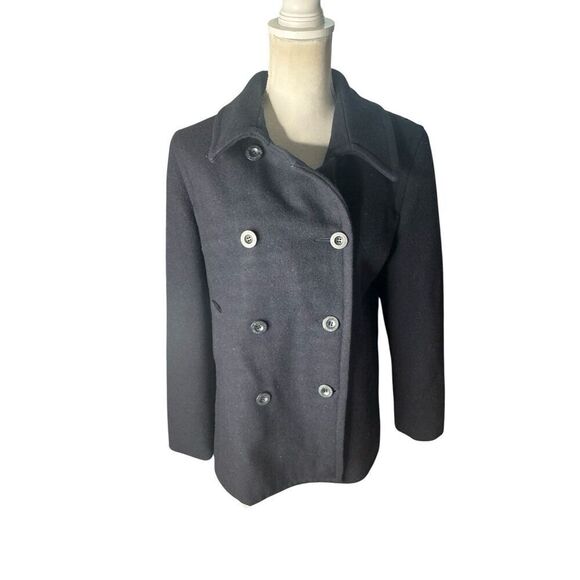 Ralph Lauren Polo Jeans Co. Women's L Peacoat Dark Gray Black Wool Blend Winter - Picture 1 of 4